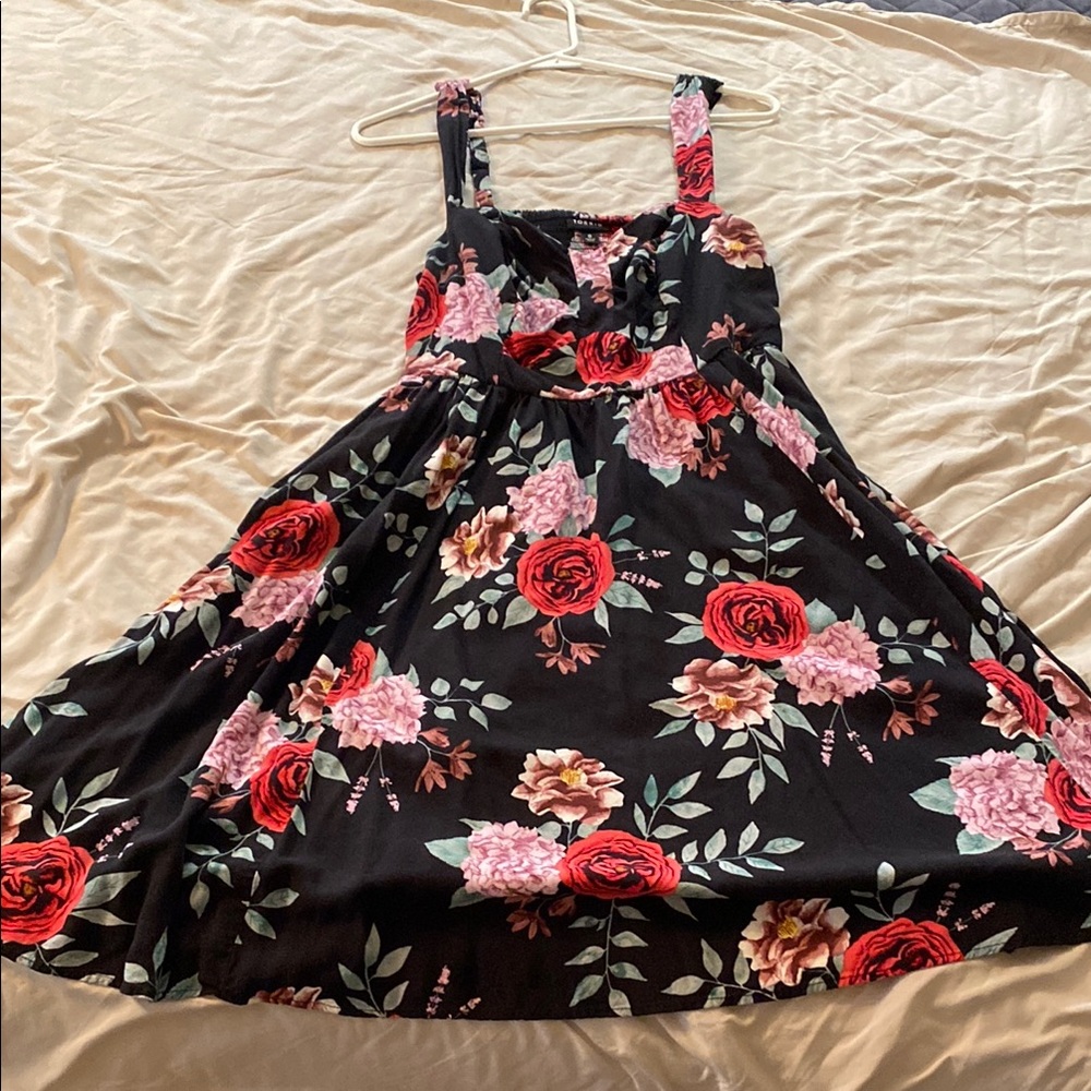 Torrid Black Floral Midi Dress